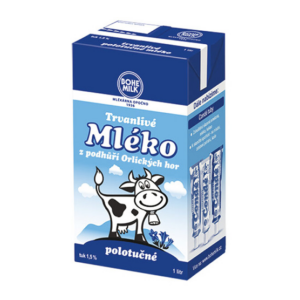 Mléko polotučné 1,5% 1l
